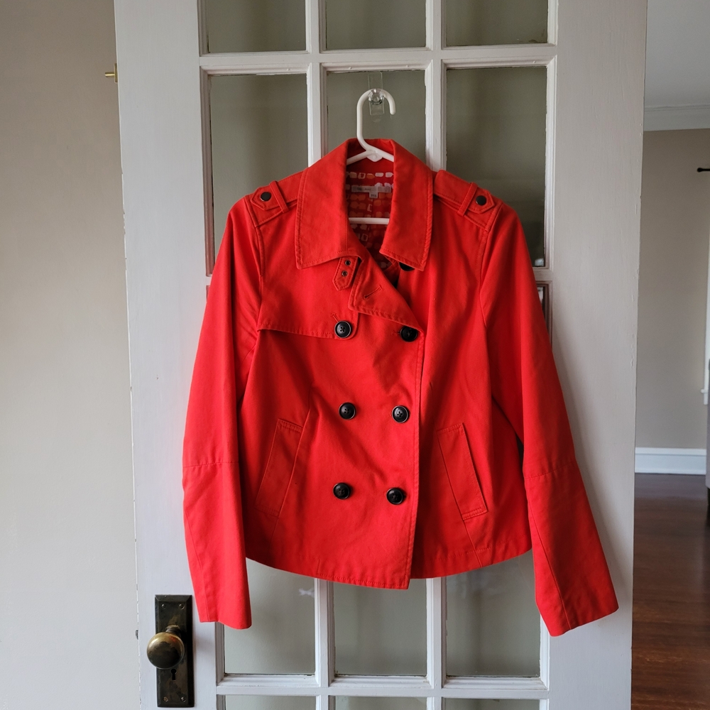 Gap Double Breasted Button Orange Crop Jacket Long Sleeve Casual size Small